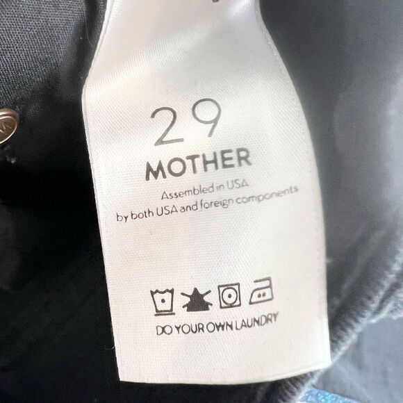 Mother Looker Ankle Fray Guilty Glitter Racer Jeans Womens 29 Black Frayed Hem - Picture 6 of 14